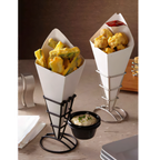 Thumbnail image #1 for American Metalcraft SQFBSS Stainless Steel Square Fry Cone Holder, 2 1/2-Inch Top, 3 5/8-Inch Round Base, 5 1/4-Inch High Case of 48