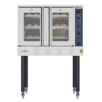 Thumbnail image #1 for Koolmore KM-CCO54-LPC Full-Size Single-Deck Propane Convection Oven, Stainless Steel, Dual Glass Doors, Lockable Casters