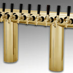 Thumbnail image #1 for Perlick Corporation 66500-6BTF Winged Tee Countertop Glycol-Cooled Draft Tower, 6-Faucet, Tarnish-Free Brass