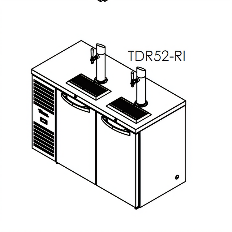 Product image #1 for True Two-Section Refrigerated Draft Bar Cooler, 52-Inch Wide, Left-Side Refrigeration