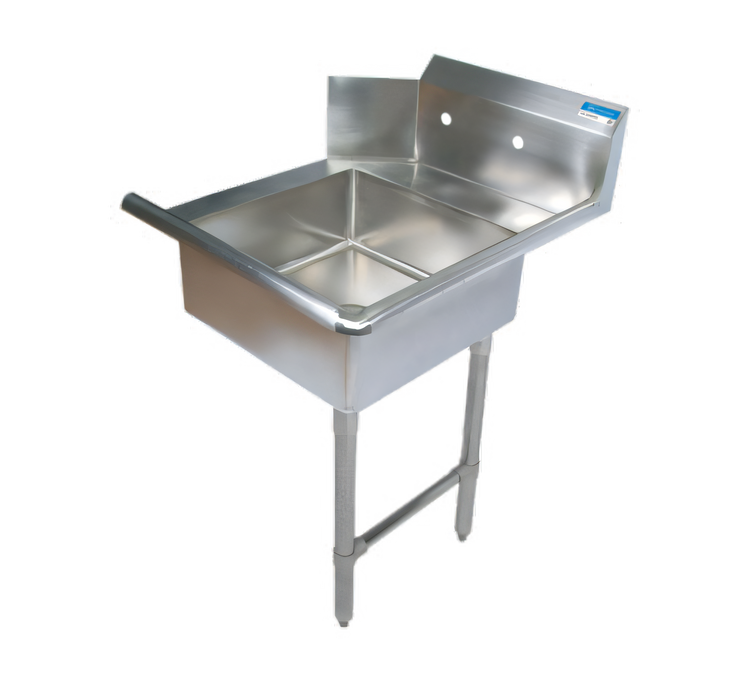 Product image #1 for BK Resources Straight Soiled Dish Table with 20 x 20 x 8 In. Welded Bowl, 48 x 30-3/8 x 46-1/4 In., Right-to-Left Operation