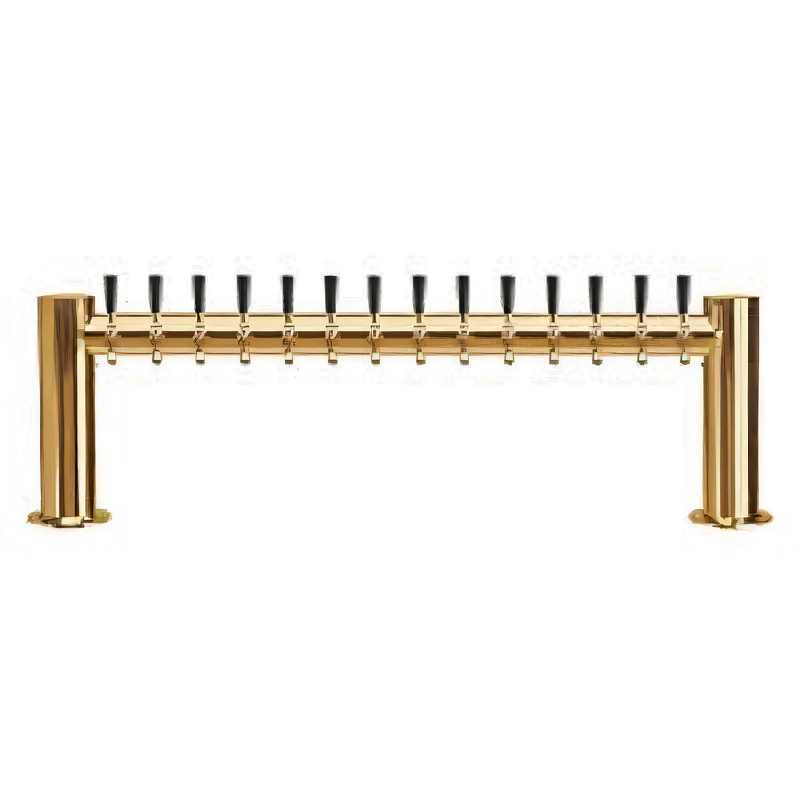 Product image #1 for Metropolis H 50-Inch Wide Countertop 14-Faucet Glycol-Cooled Draft Beer Tower, PVD Brass Finish