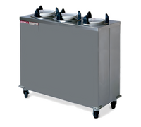 Dinex DXPIDPH3E1200 Mobile Heated Three-Silo Enclosed Plate Dispenser - Up to 12.25 Inch Plates