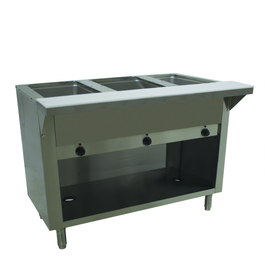 Product image #1 for Advance Tabco Triumph Supreme 47 1/8-Inch Electric Hot Food Table with 3 Sealed Wells and Open Cabinet Base, 120V
