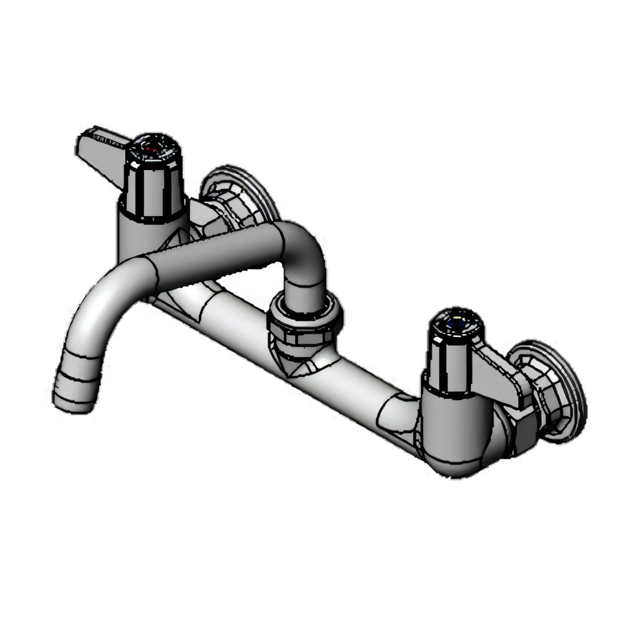 Product image #1 for T&S Brass equip 8-Inch Wall-Mount Mixing Faucet with 6-Inch Swing Nozzle and Lever Handles