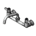Thumbnail image #1 for T&S Brass equip 8-Inch Wall-Mount Mixing Faucet with 6-Inch Swing Nozzle and Lever Handles