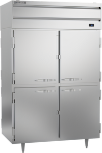 Beverage-Air P-Series Two-Section Pass-Thru Reach-In Refrigerator with 8 Solid Half Doors, 48.33 Cu. Ft., Top-Mounted Self-Contained Refrigeration