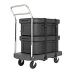 Thumbnail image #1 for Vollrath 1694 Flatbed Utility Dolly, Recessed Top, 350 lb Capacity, Webbed Straps, 5-Inch Casters
