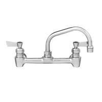 Fisher 8-Inch Center Backsplash Faucet with 14-Inch Swing Spout and Lever Handles