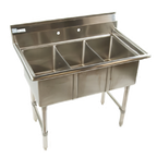 Thumbnail image #1 for Klinger's Trading ECS3SM 41-Inch Three-Compartment Stainless Steel Sink, 18 Gauge, Without Drainboards
