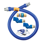 Thumbnail image #1 for Dormont Manufacturing Dormont Blue Hose 1650BPQ2SR48BX Moveable Gas Connector Hose, 1/2-Inch x 48-Inch, Quick-Disconnect, Restraining Cable