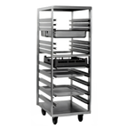 Thumbnail image #1 for Eagle Group Panco UAR-64-A Mobile Front-Loading Aluminum Universal Pan Rack, 11 Fixed Slide Sets, 2-1/2" Centers, 5" Swivel Casters