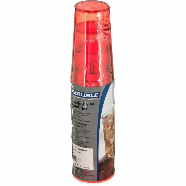 Product image #2 for Carlisle Stackable 20 oz Ruby SAN Plastic Tumbler, Textured, 6-Pack Cash & Carry Shrink Pack