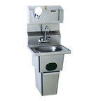 Thumbnail image #1 for Eagle Group HSA-10-FDP-T-1X Wall-Mounted 304 Stainless Steel Hand Sink with Waste Receptacle, Gooseneck Faucet & Soap/Towel Dispensers