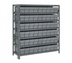 Thumbnail image #1 for Quantum Heavy-Duty Stationary Wire Shelving Unit with 7 Shelves and 54 Bins, 36 x 18 x 39 Inches