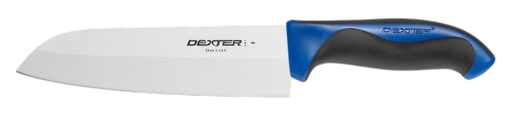 Product image #2 for Dexter® 360™ 7-Inch Santoku Knife with Stamped High Carbon Steel Blade and Blue Handle