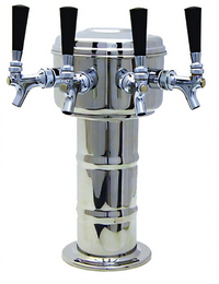 Glastender Mini Mushroom 5-Faucet Glycol-Cooled Draft Dispensing Tower, Mirror Finish