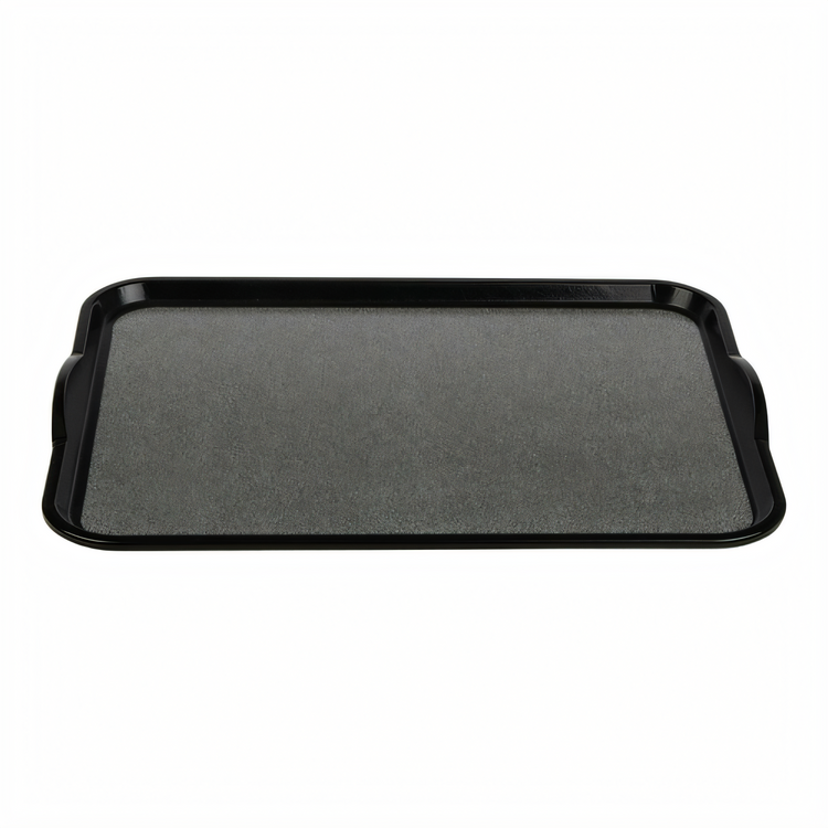 Product image #1 for Cambro Versa Camtray® Non-Skid Rectangular Fiberglass Cafeteria Tray with Handles, 14 x 18 Inches, Black with Pebbled Black