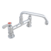 Thumbnail image #1 for John Boos Heavy Duty Lead-Free Deck-Mount Manual Faucet with 8-Inch Swing Spout, 8-Inch Centers, Chrome Finish