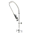 Thumbnail image #1 for Serv-Ware PRS4-CWP Deck-Mount Pre-Rinse Faucet Assembly, 4-Inch Centers, 1/2-Inch NPT Inlets, 63.5-Inch Wall Bracket Included