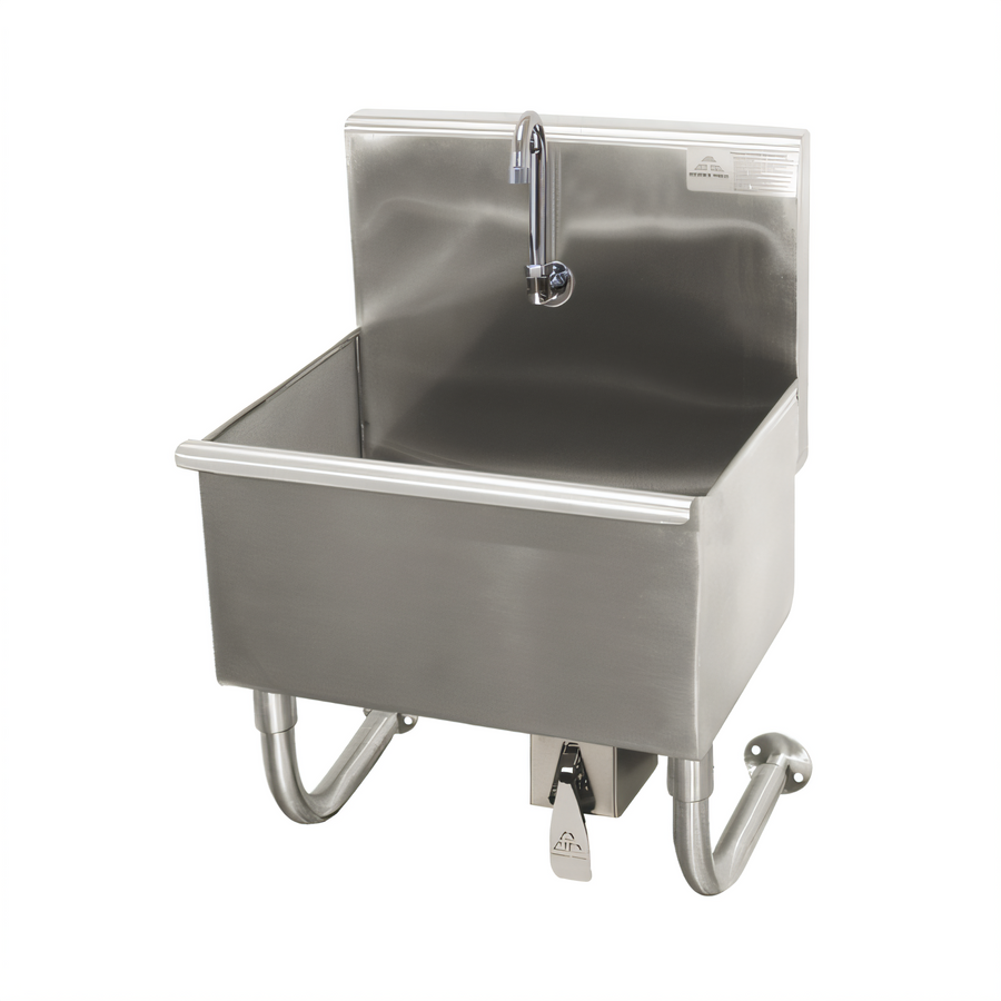 Product image #1 for Advance Tabco One-Station Wall-Mounted Knee-Operated Service Sink with 22 x 16 x 8-Inch Bowl, 304 Stainless Steel