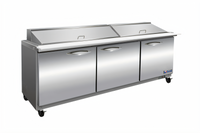 IKON Refrigeration ISP72M Mega Top Three-Section Sandwich / Salad Prep Table, 18 Cu. Ft., 27 1/6-Pan Capacity