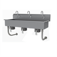 Advance Tabco FS-WM-60KV 60-Inch 3-Station Wall-Mounted Multiwash Hand Sink with Knee Valves