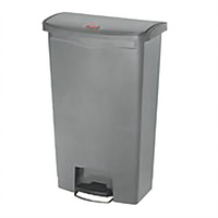 Rubbermaid Commercial Slim Jim 18 Gallon Gray Resin Step-On Container