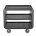 Thumbnail image #1 for Cambro Service Cart Pro Large Open-Sides 3-Shelf Bus Cart, 600 lb. Capacity, Charcoal Gray