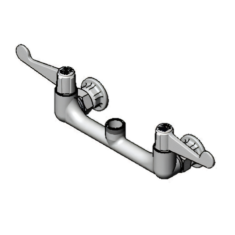 Product image #1 for Equip 8-Inch Wall-Mount Pre-Rinse Faucet Without Nozzle, Ceramic Cartridges, 4-Inch Wrist Handles