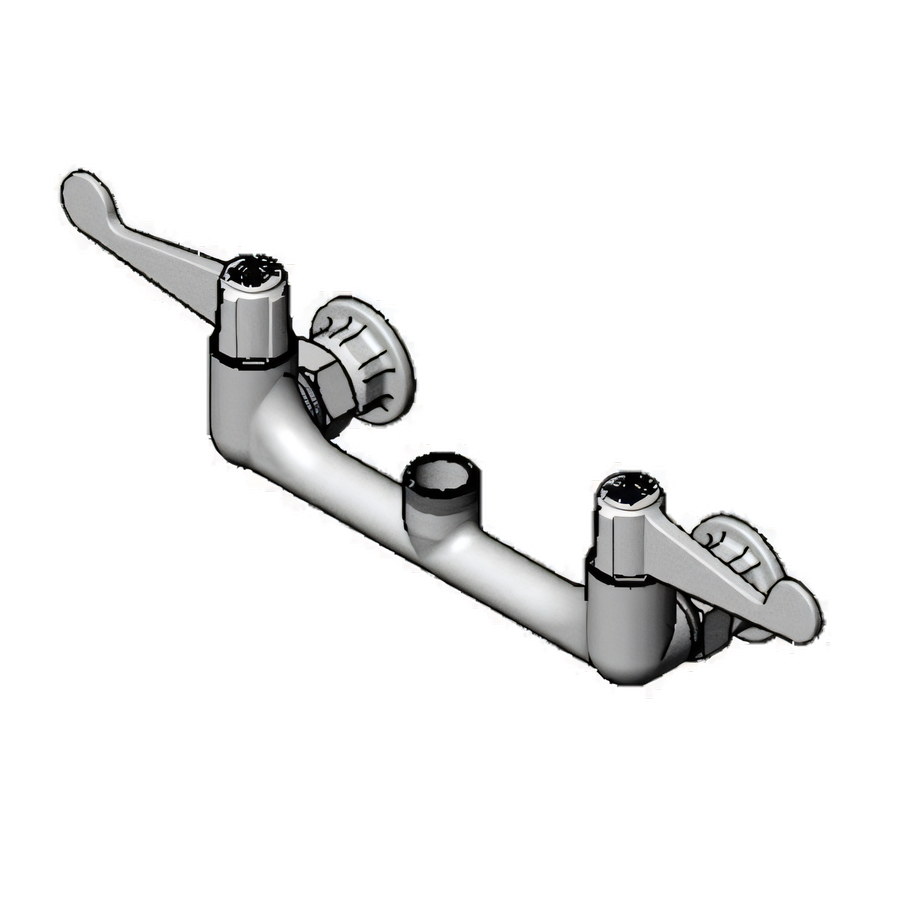 Product image #1 for Equip 8-Inch Wall-Mount Pre-Rinse Faucet Without Nozzle, Ceramic Cartridges, 4-Inch Wrist Handles