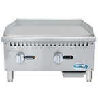 Thumbnail image #1 for Koolmore KM-GG2-24M 24-Inch Countertop Natural Gas Commercial Griddle, 2-Burner, 60,000 BTU, Stainless Steel