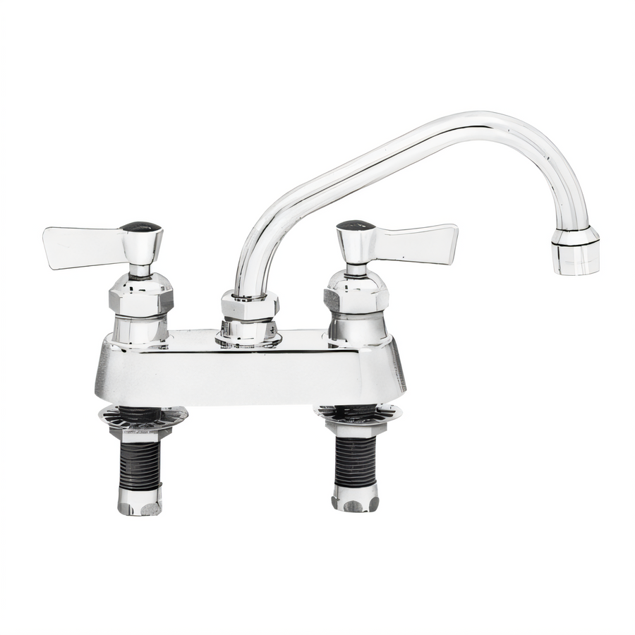 Product image #1 for Fisher Stainless Steel 4-Inch Center Deck Mount Manual Faucet with 6-Inch Swing Spout and Lever Handles