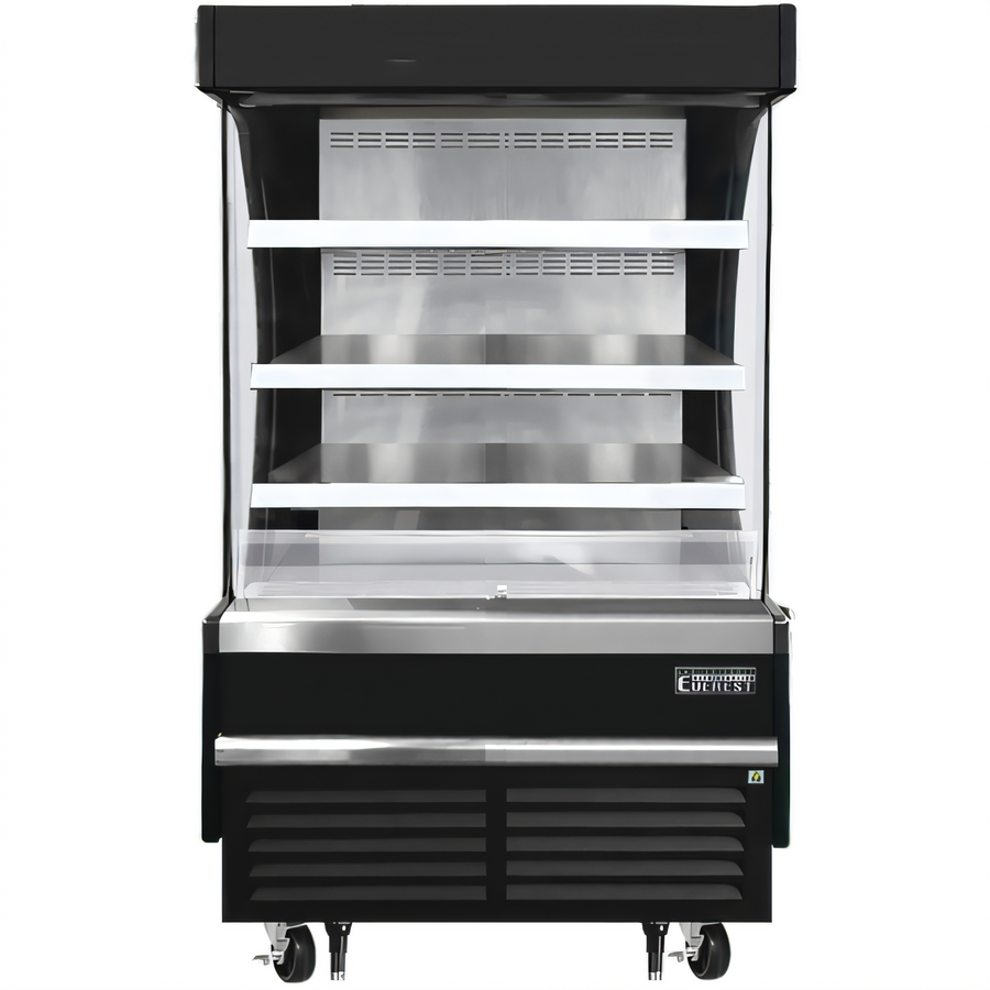 Product image #1 for Everest Refrigeration Vertical Open Display Merchandiser, 37-1/4 Inch Wide, 9.3 Cu. Ft., Self-Contained Bottom Mount, Black Exterior