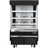 Everest Refrigeration Vertical Open Display Merchandiser, 37-1/4 Inch Wide, 9.3 Cu. Ft., Self-Contained Bottom Mount, Black Exterior