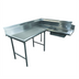 Thumbnail image #1 for Advance Tabco Korner-Soil L-Shaped Left-Hand Dish Table with Pre-Rinse Sink, 59-Inch, 14 Gauge 304 Stainless Steel