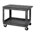 Thumbnail image #1 for Quantum Gray Polymer Flat-Top Utility Bus Cart, 2 Shelves, 40 x 26 x 32-1/2 Inches