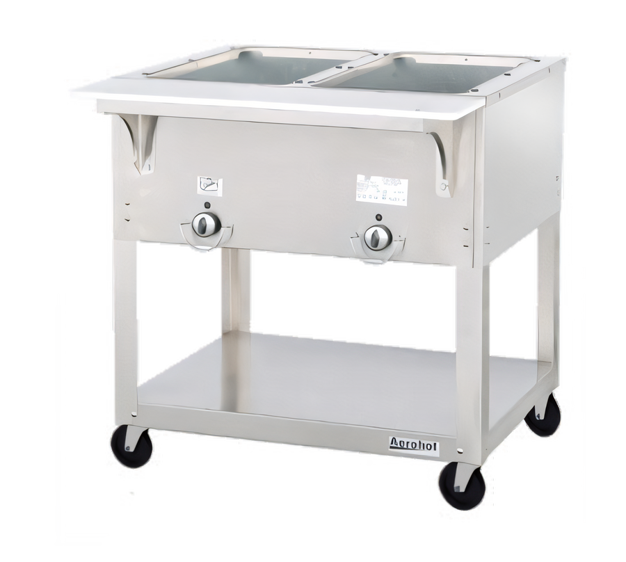 Product image #1 for Aerohot 30-3/8-Inch Portable Electric Steamtable Hot Food Unit with 2 Sealed Wells, Open Base, and Carving Board