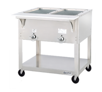 Aerohot 30-3/8-Inch Portable Electric Steamtable Hot Food Unit with 2 Sealed Wells, Open Base, and Carving Board