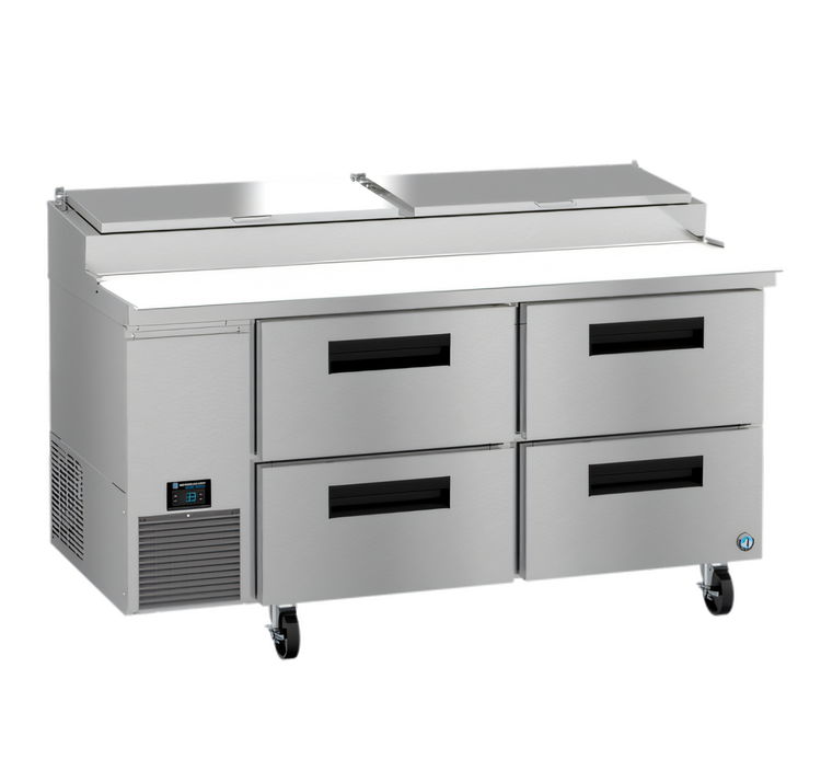 Product image #1 for Hoshizaki Steelheart PR67B-D4 67 Inch Two-Section Pizza Prep Table with Drawers