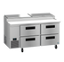 Thumbnail image #1 for Hoshizaki Steelheart PR67B-D4 67 Inch Two-Section Pizza Prep Table with Drawers
