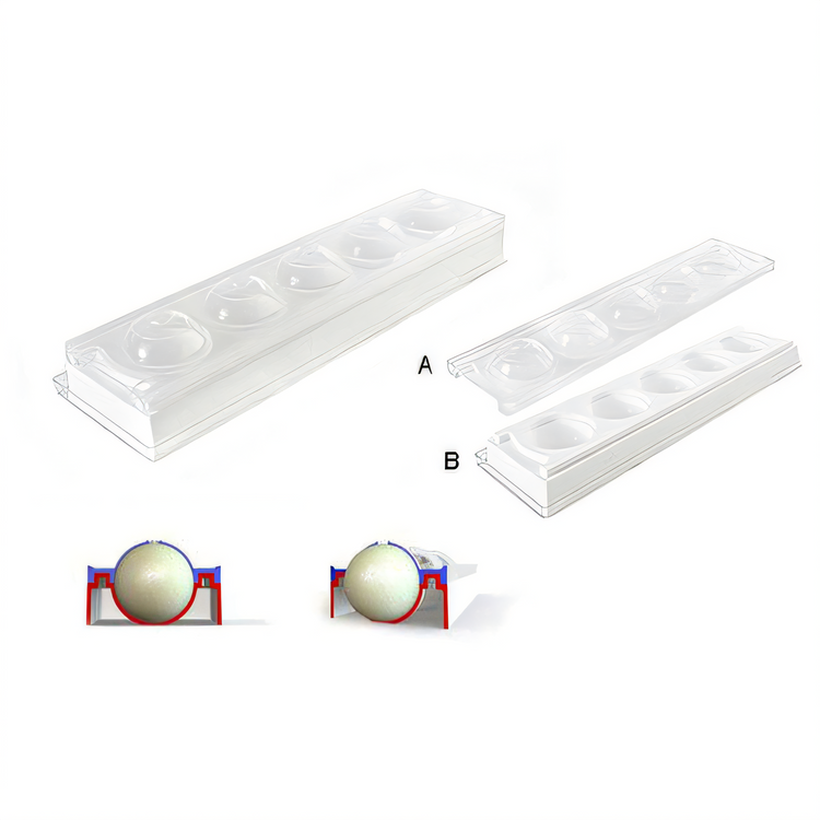 Product image #1 for Silikomart MultiFlex Series 3D Pastry Mold Set of 2, 5-Cavity, 1.88-Inch Diameter, White