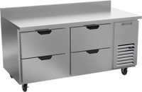 Beverage-Air 67-Inch Two-Section Worktop Refrigerator with 4 Drawers