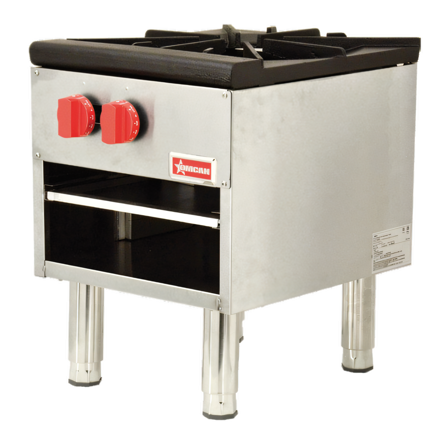 Product image #1 for Omcan USA Stainless Steel Single Gas Stock Pot Range, 18-Inch W x 21-Inch D, 100,000 BTU, Natural Gas with Propane Kit