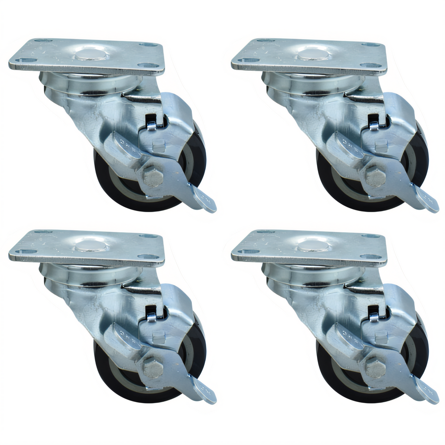 Product image #1 for BK Resources 3SBR-1PT-PLY-PS4 Shelf Casters & Leveling Feet