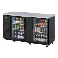 Turbo Air Super Deluxe Two-Section Glass Door Back Bar Cooler, 23 Cu. Ft., Self-Contained