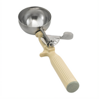 Vollrath Jacob's Pride One-Piece Color-Coded Round Bowl Thumb Disher, Size 10, Ivory, 3-1/4 oz