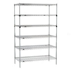Thumbnail image #1 for Metro Super Erecta SEZ-244874C-S-42 Stationary Starter Wire Shelving Unit, 48W x 24D x 74H, Chrome, 6-Tier