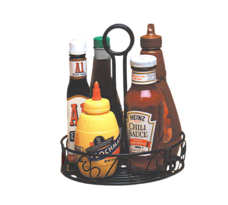 Product image #1 for Ironworks Round Black Wrought Iron Condiment Rack with Table Number Slot
