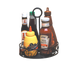 Thumbnail image #1 for Ironworks Round Black Wrought Iron Condiment Rack with Table Number Slot